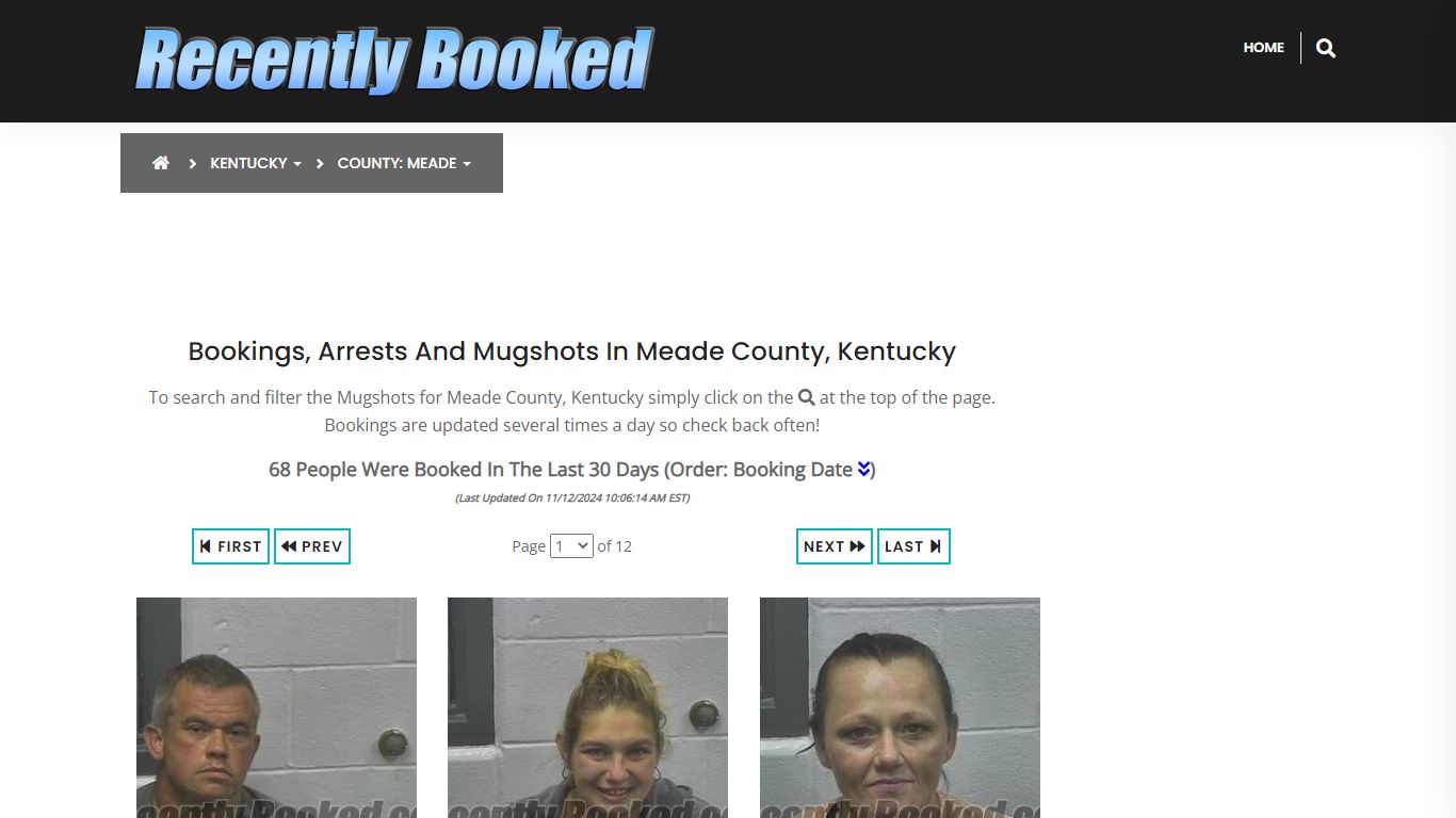 Bookings, Arrests and Mugshots in Meade County, Kentucky - Recently Booked