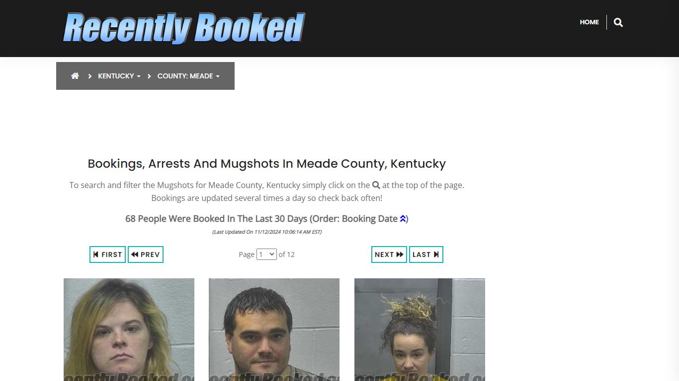 Bookings, Arrests and Mugshots in Meade County, Kentucky - Recently Booked