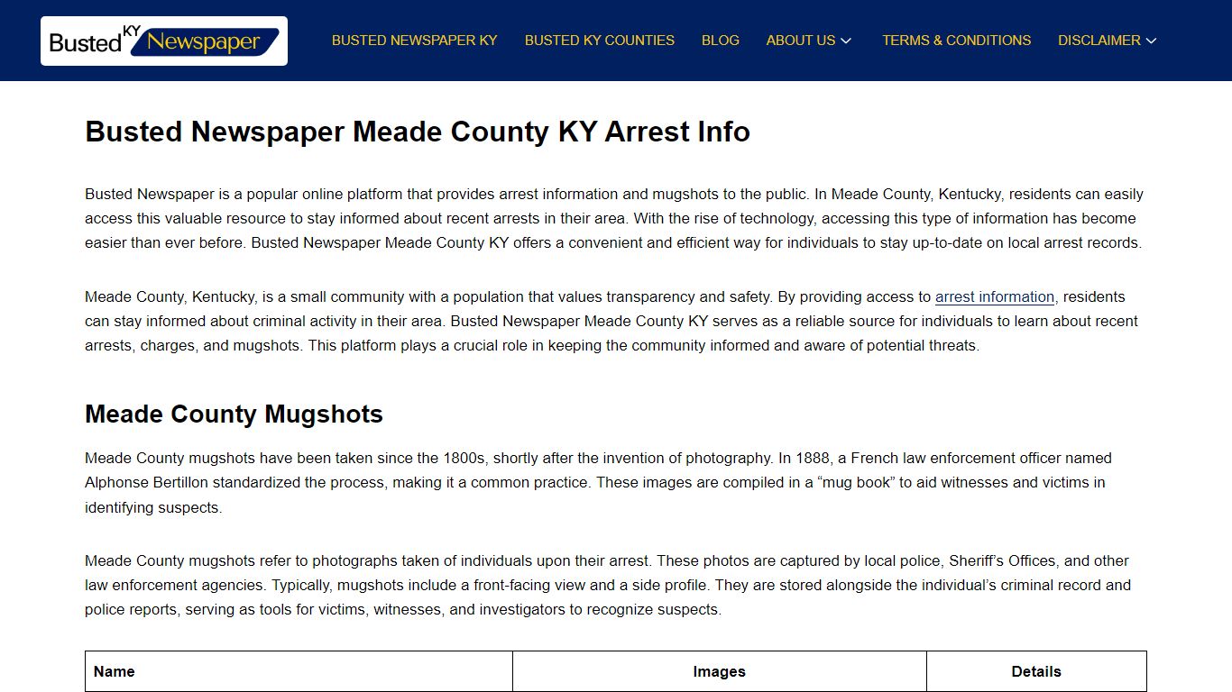 Busted Newspaper Meade County KY Arrest Info